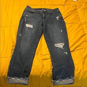 Dip Distressed Dark Blue Boyfriend Jeans